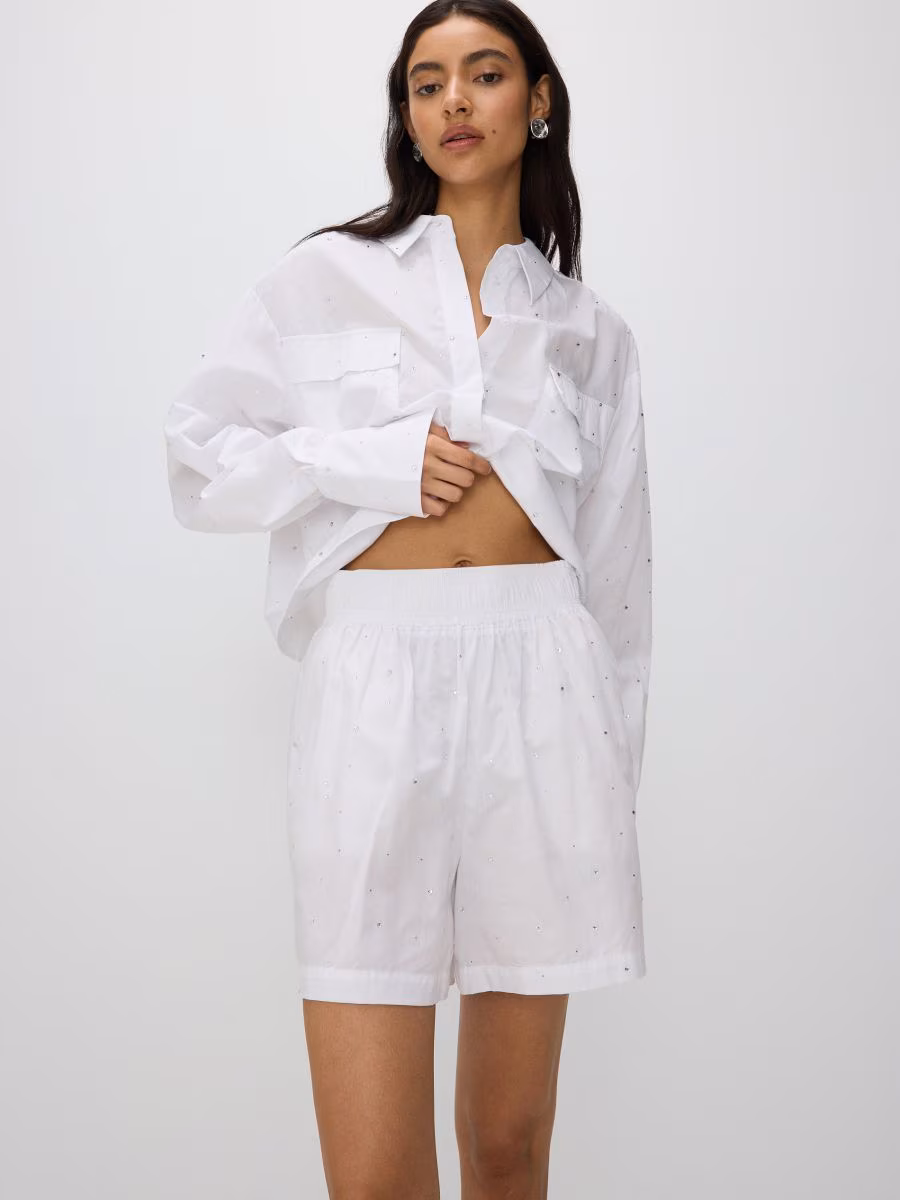 Cotton Rich Shorts With Appliqu&Eacute;S