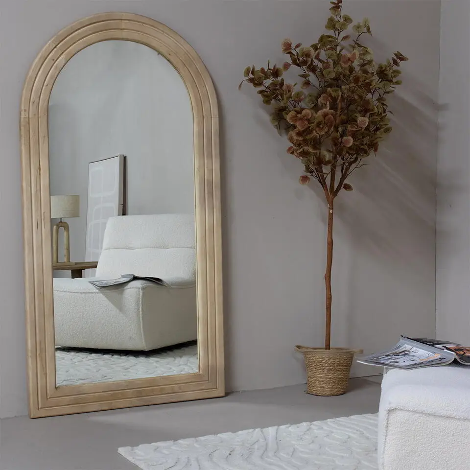 Staande Spiegel - Naturel Mangohout - 94x4x178cm - Esther