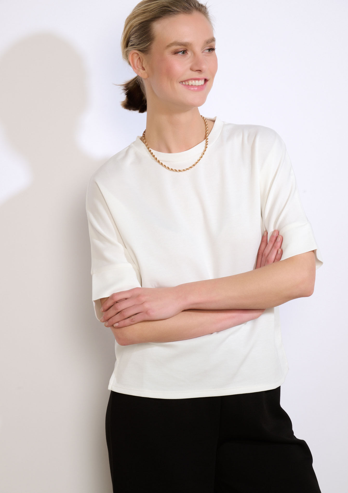 Modal T-shirt met ronde hals