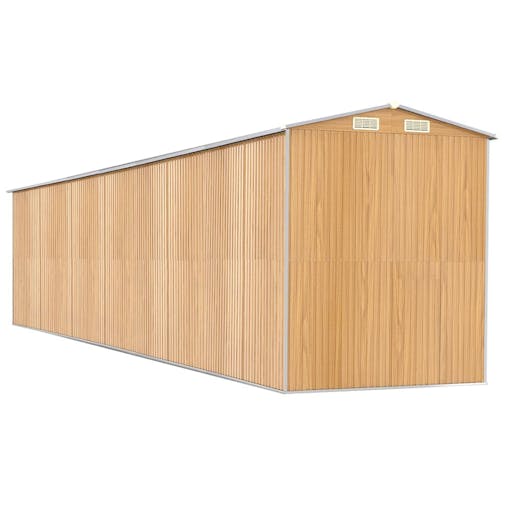 NNEVL Garden Shed Light Brown 192x938x223 cm Galvanised Steel