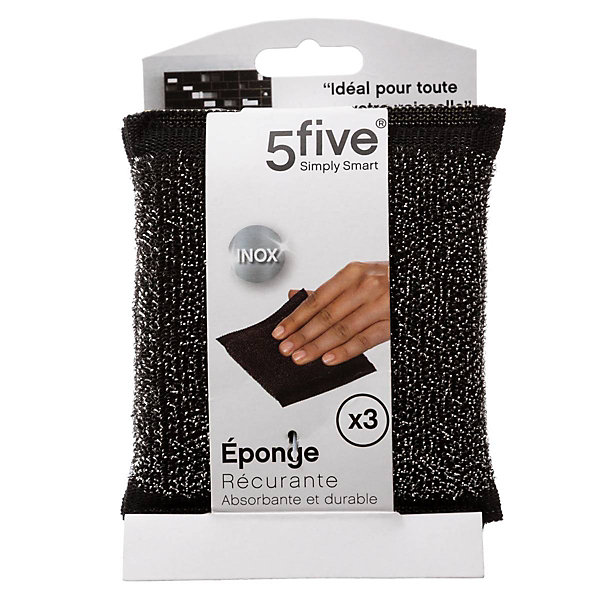 Lot de 2 éponges en inox - 5Five