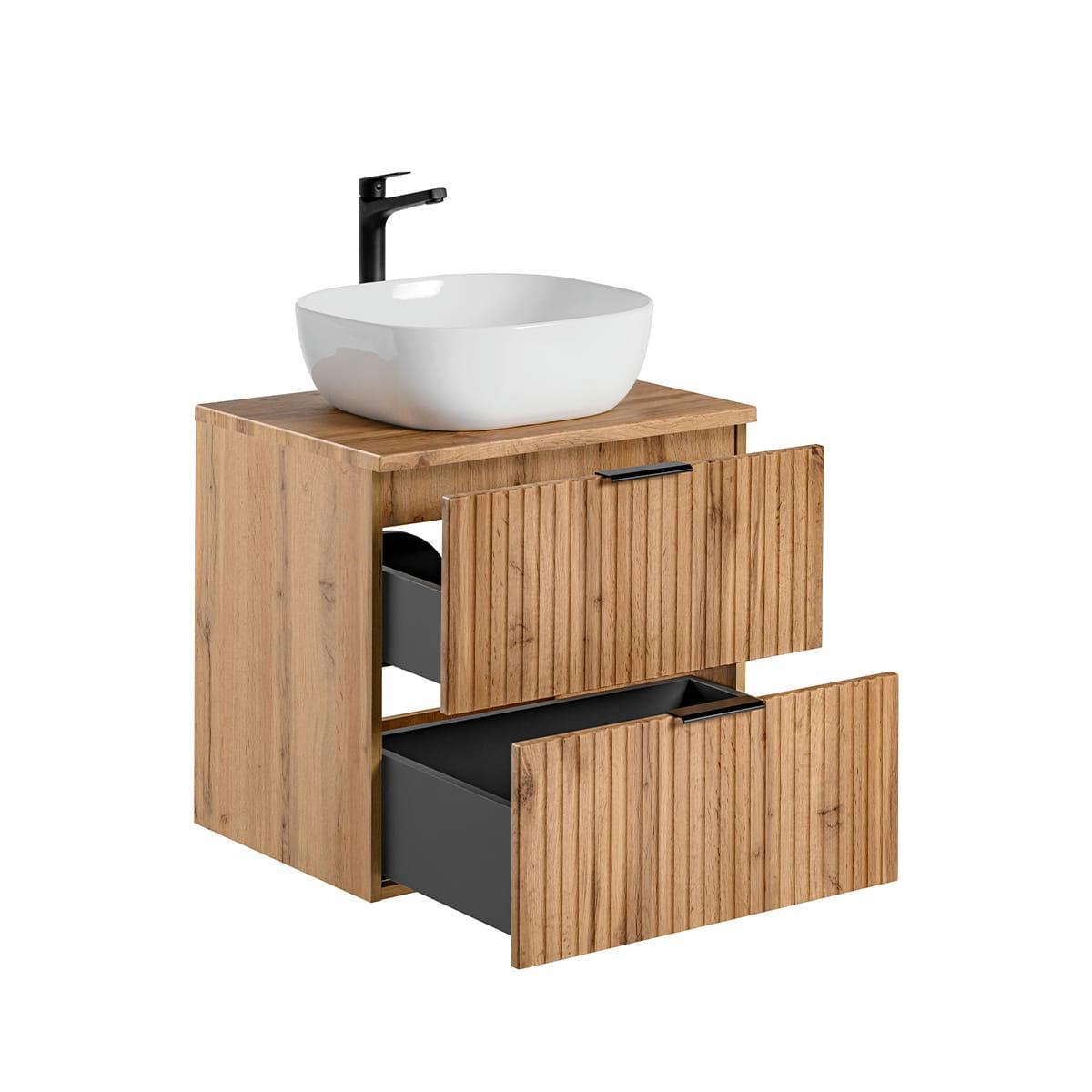 - Meuble simple vasque 60cm naturel