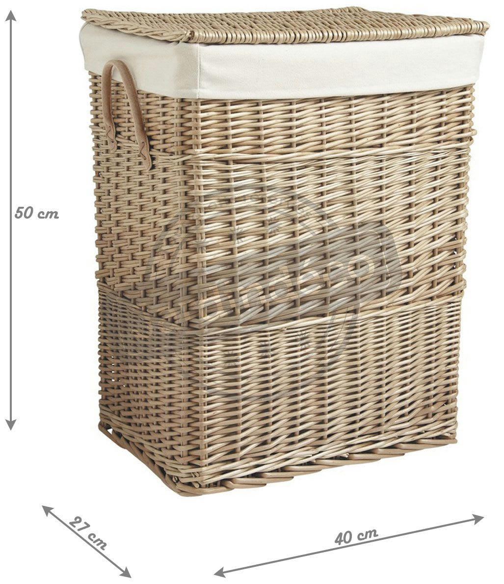 - Panier à linge en osier doublé clair