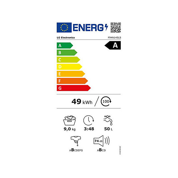 LG Lave-linge frontal 60 cm 9 kg 1400 tr/mn F94N14SLS