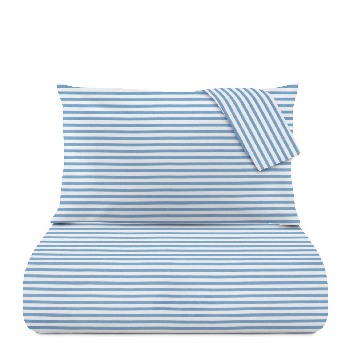 Parure copripiumino matrimoniale righe blu Young
