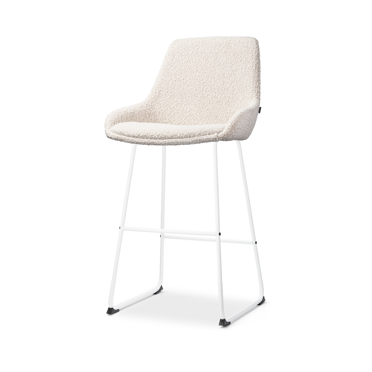 Nolon Nino-Isa Barkruk Bouclé Beige - Stof - Wit Onderstel - 75 cm