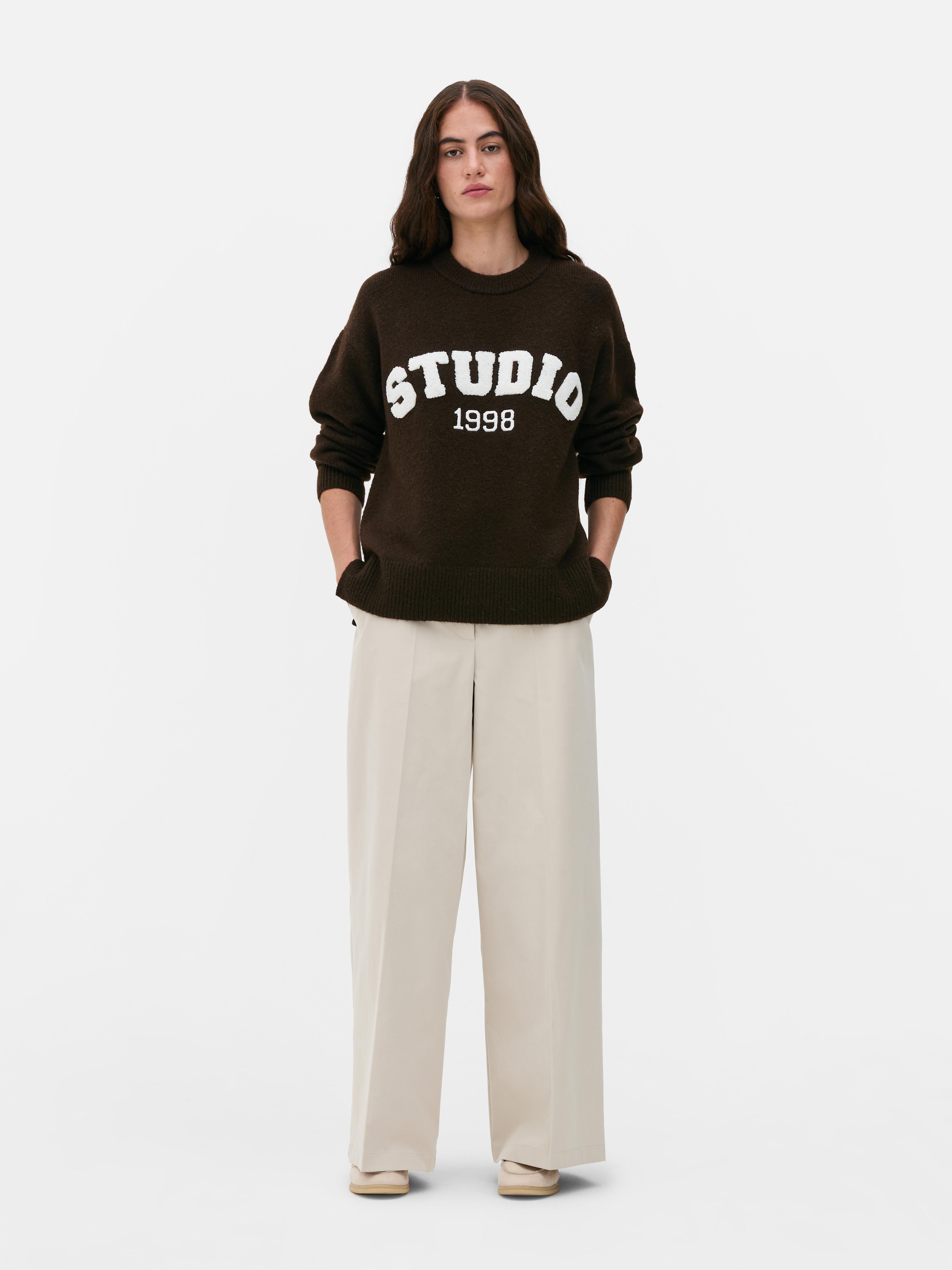 Knitted Slogan Sweater