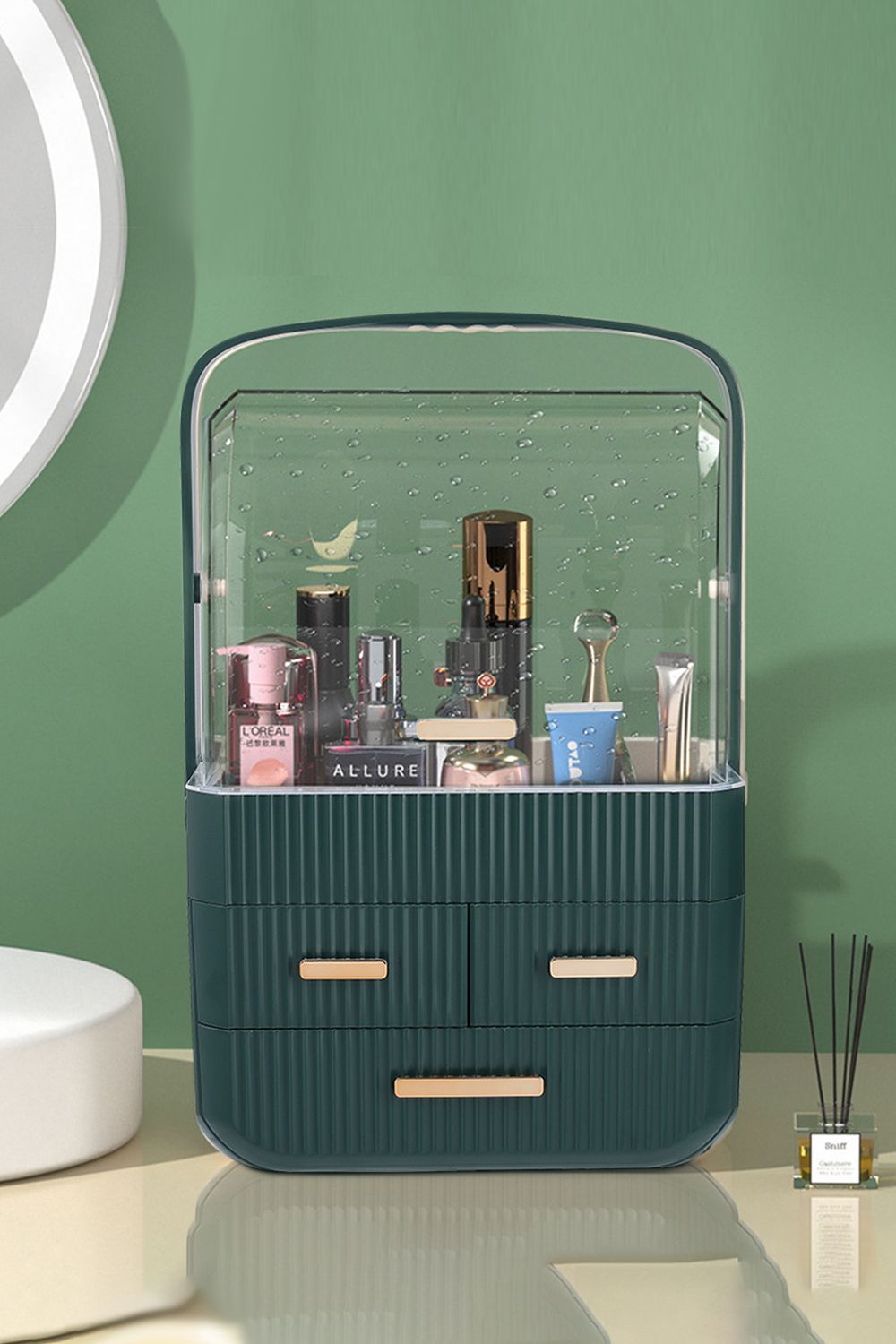 SHEONLY Large Cosmetic Organizer Box Bathroom Bedroom Convenient Storage Box For Home