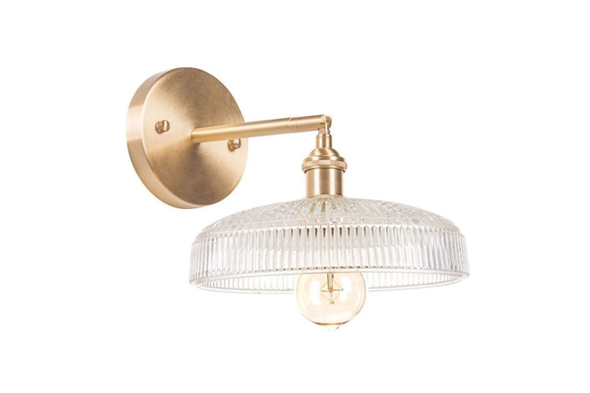 Kinkiet ścienny mosiężny szklany klosz ARGON MODEL B loft retro do salonu