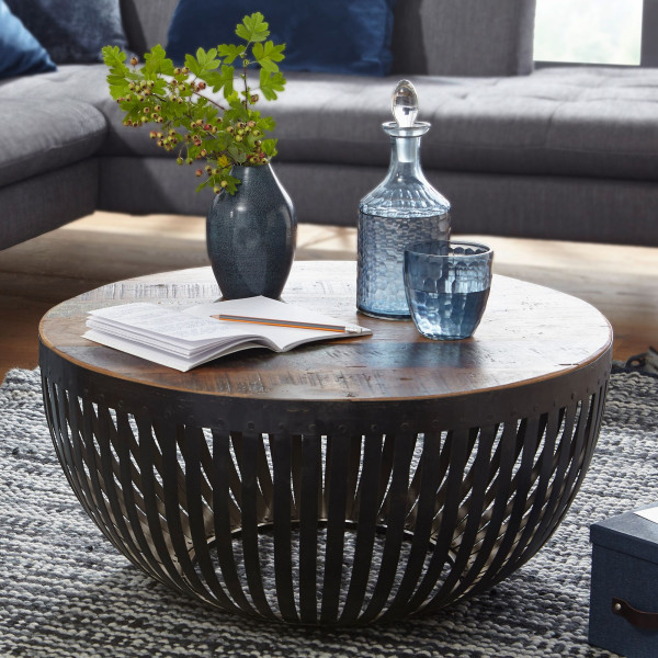 FineBuy Stolik kawowy metal Brązowy