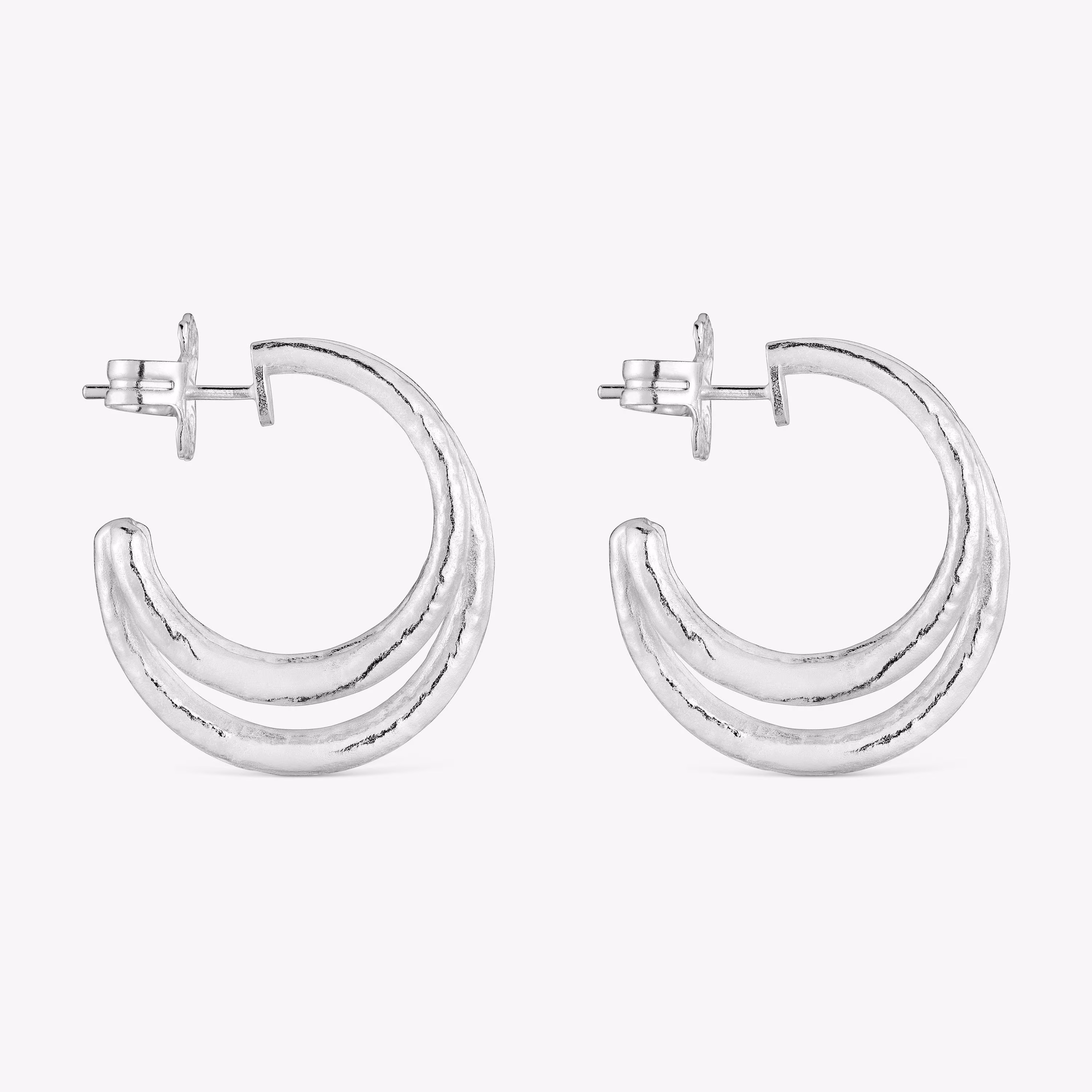 Pendientes de aro de plata 26 mm Duna