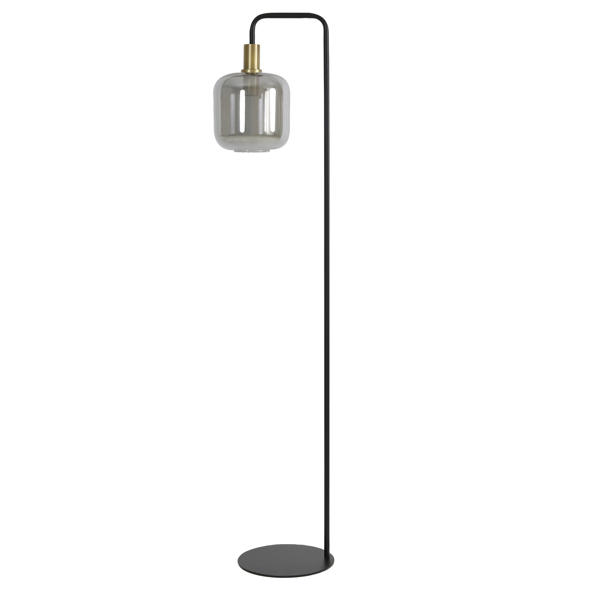 Light & Living Vloerlamp Lekar - Antiek Brons Smoke Glas - Ø28x155 cm