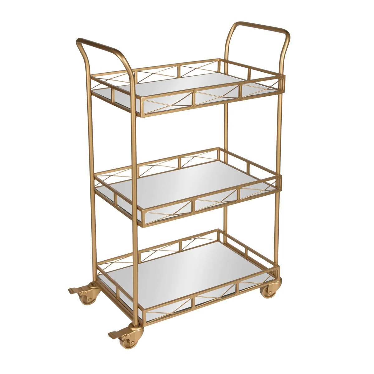Kate and Laurel Ketia Metal and Glass 3-tiered Tray Bar Cart