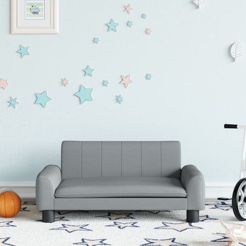 NNEVL Kids Sofa Light Grey 70x45x30 cm Fabric