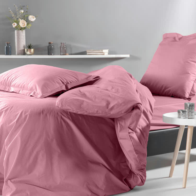 PERCALE MONTELEONE - Taie de traversin en Coton Rose 230 cm