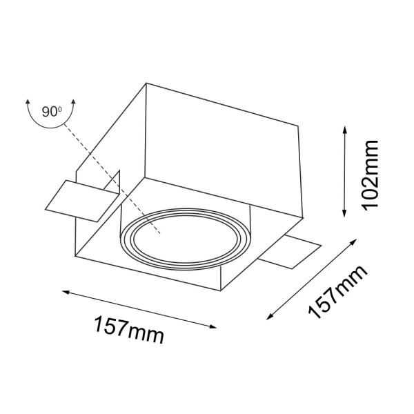 Oprawa wpuszczana oczko kwadratowa czarna KOMORO 1xGU10x18W IP20 Shilo
