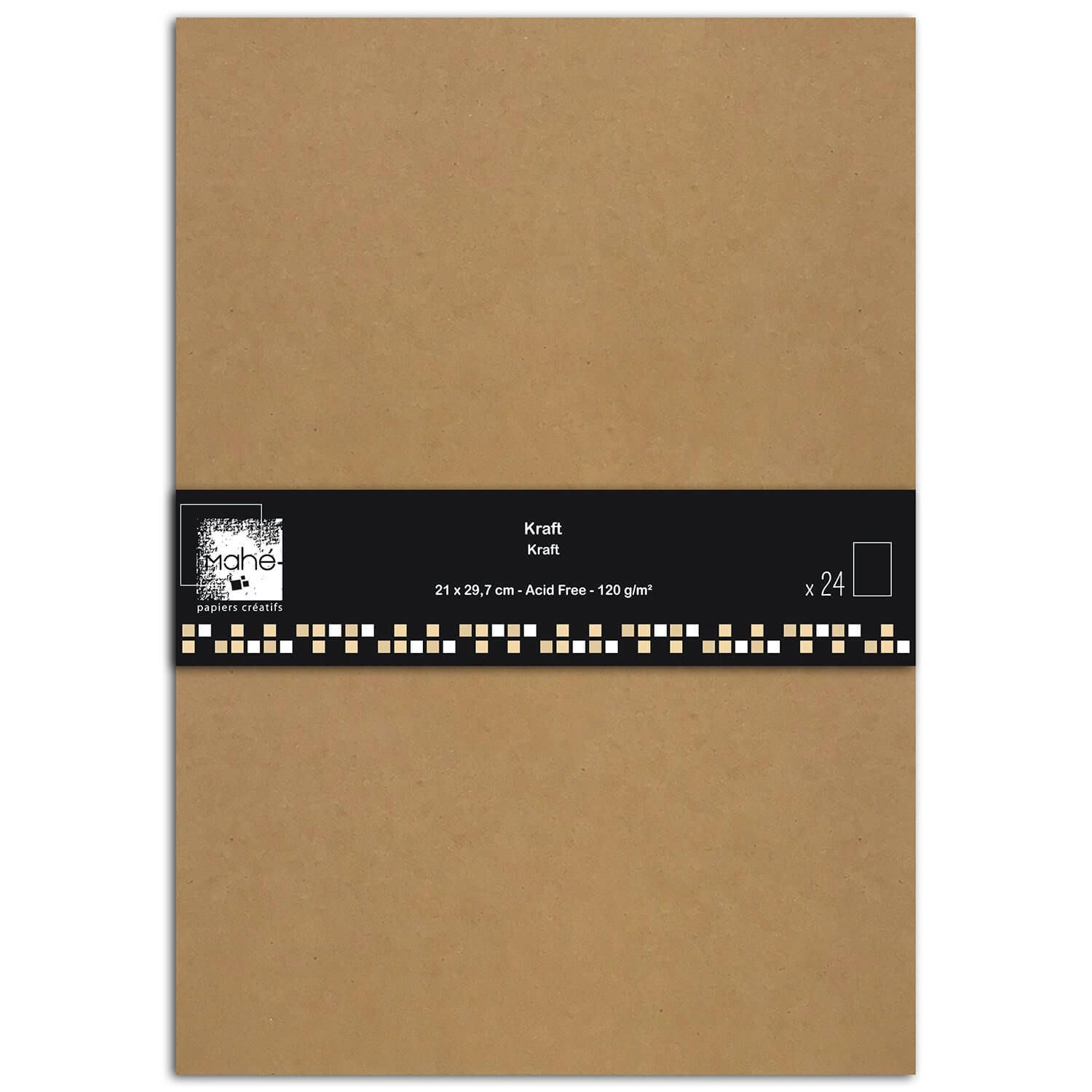 - Lot de 24 feuilles a4 unies kraft