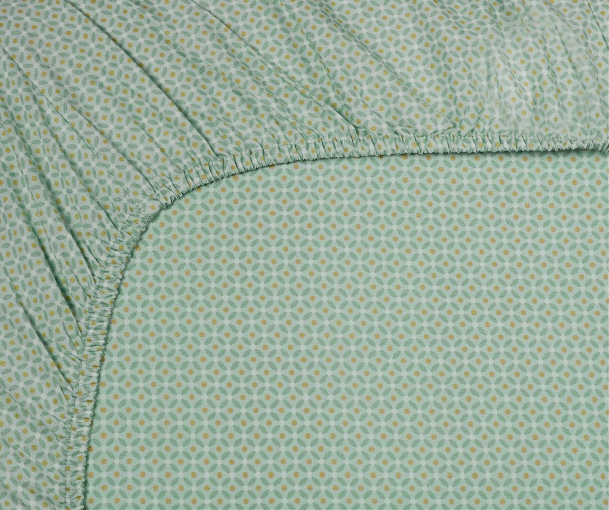 Pip Studio hoeslaken Cross Stitch - 100x200 cm - licht groen