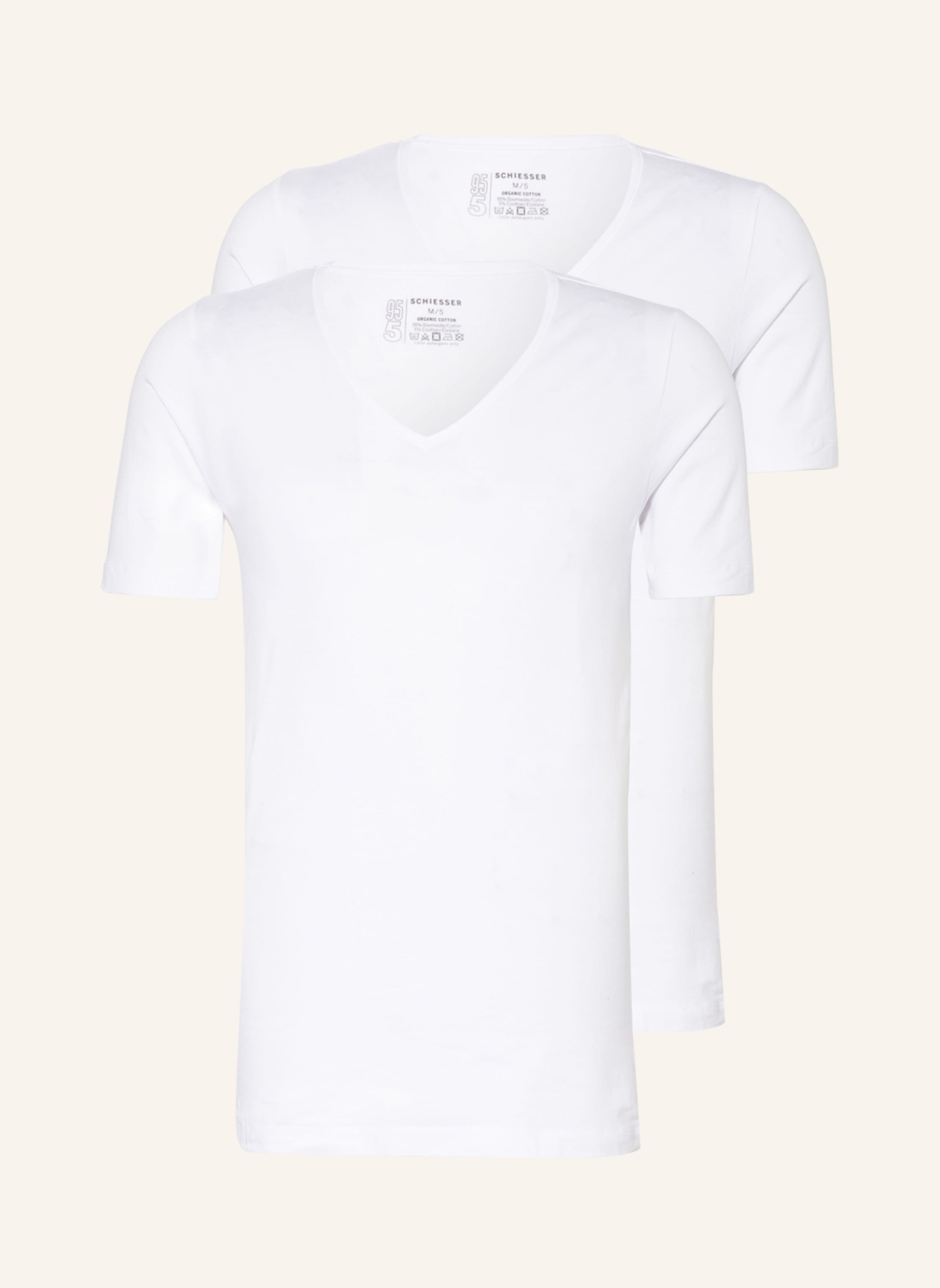 SCHIESSER 2er-Pack V-Shirts 95/5