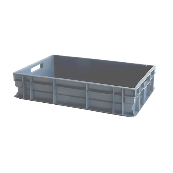 Bac renforcé avec poignées empilable 600 x 400 x 120 mm - 23 L - gris