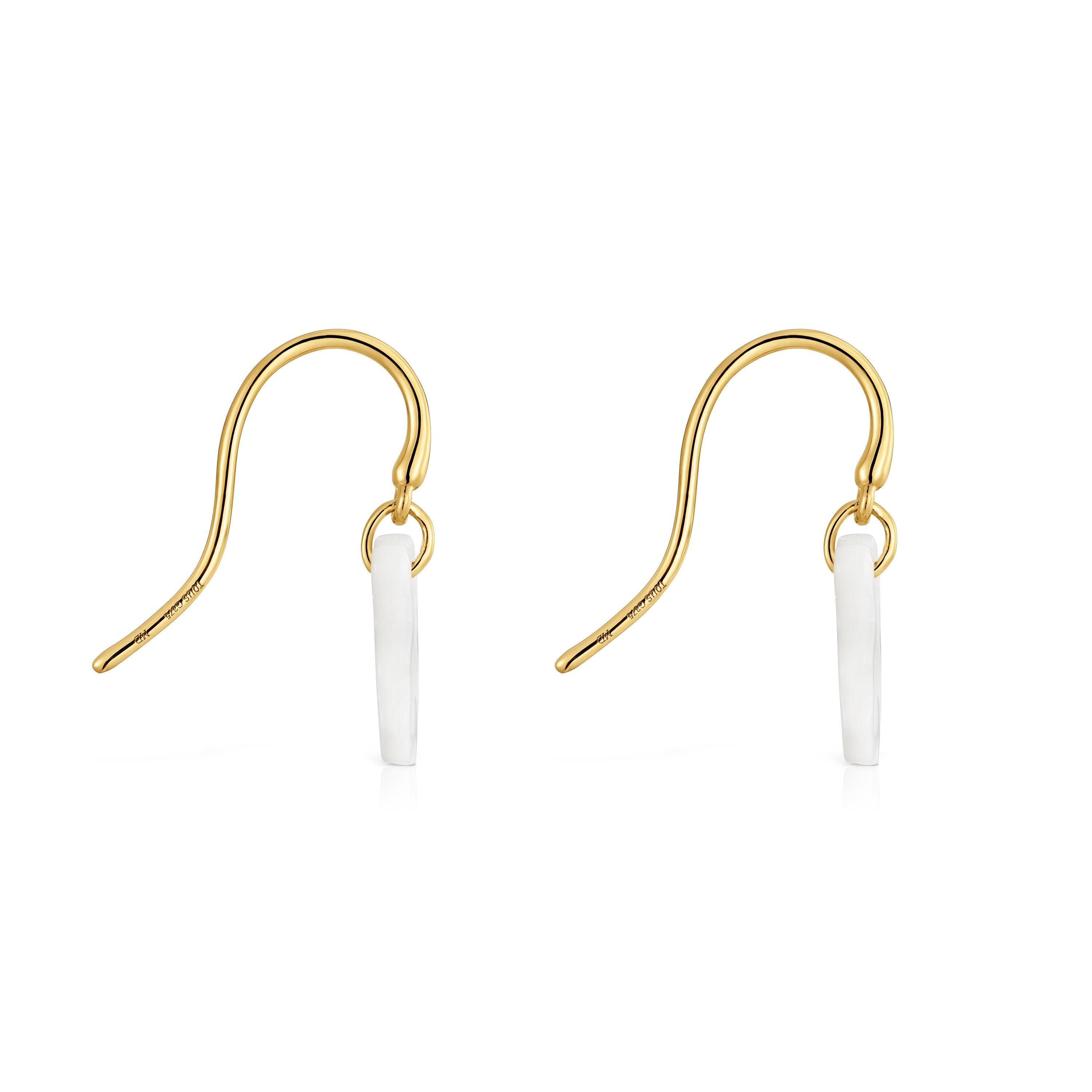 Pendientes de oro 9 kt y nácar Kaos Nacar