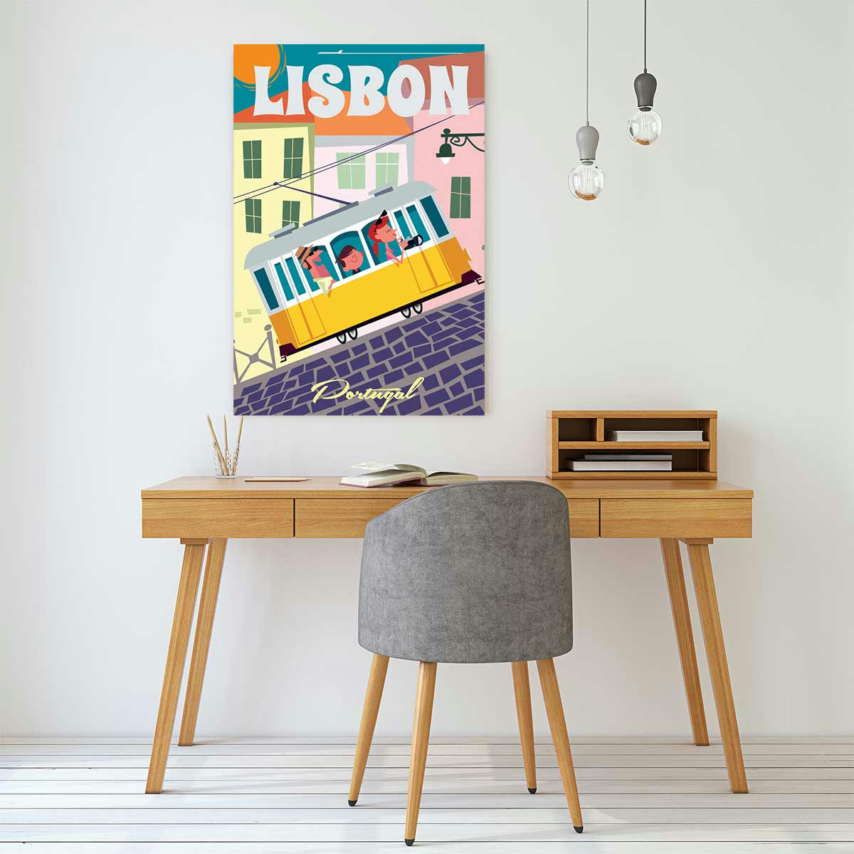 - Tableau un week end à lisbonne imprimé sur toile 60x90cm