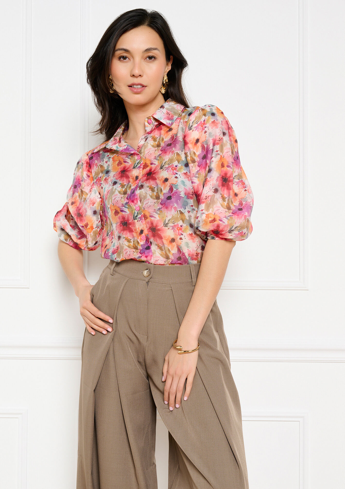 Vloeiende blouse met print