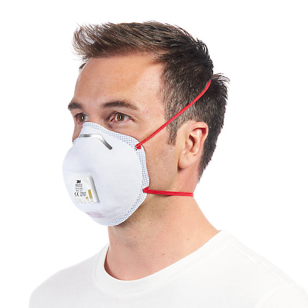 2 masques anti-poussière avec valve FFP3 3M
