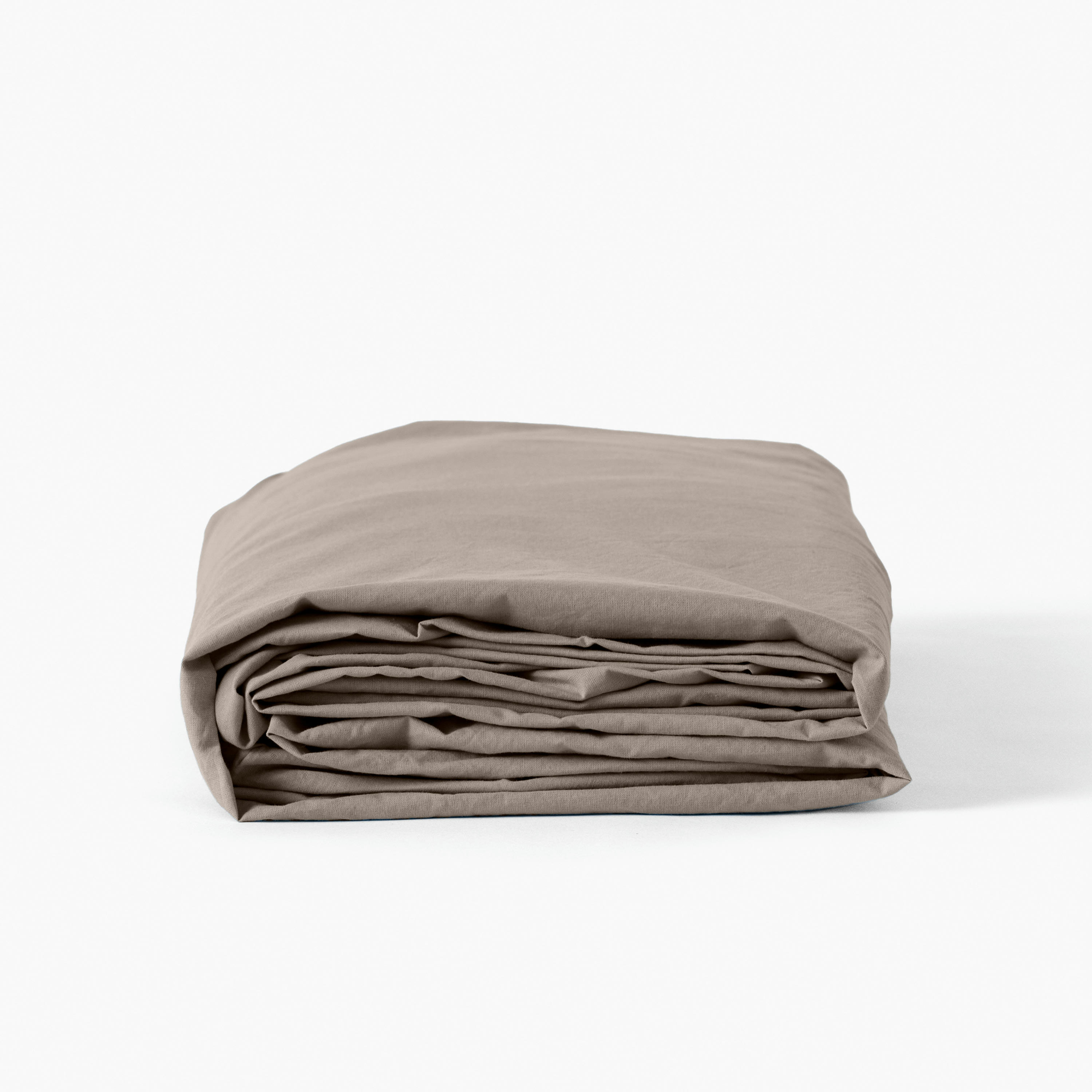 SONGE - Drap housse coton lavé uni beige 90 x 200 cm