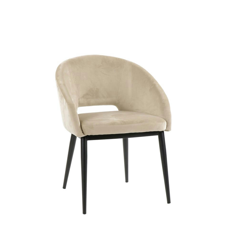 SYRAH - Chaise en velours beige