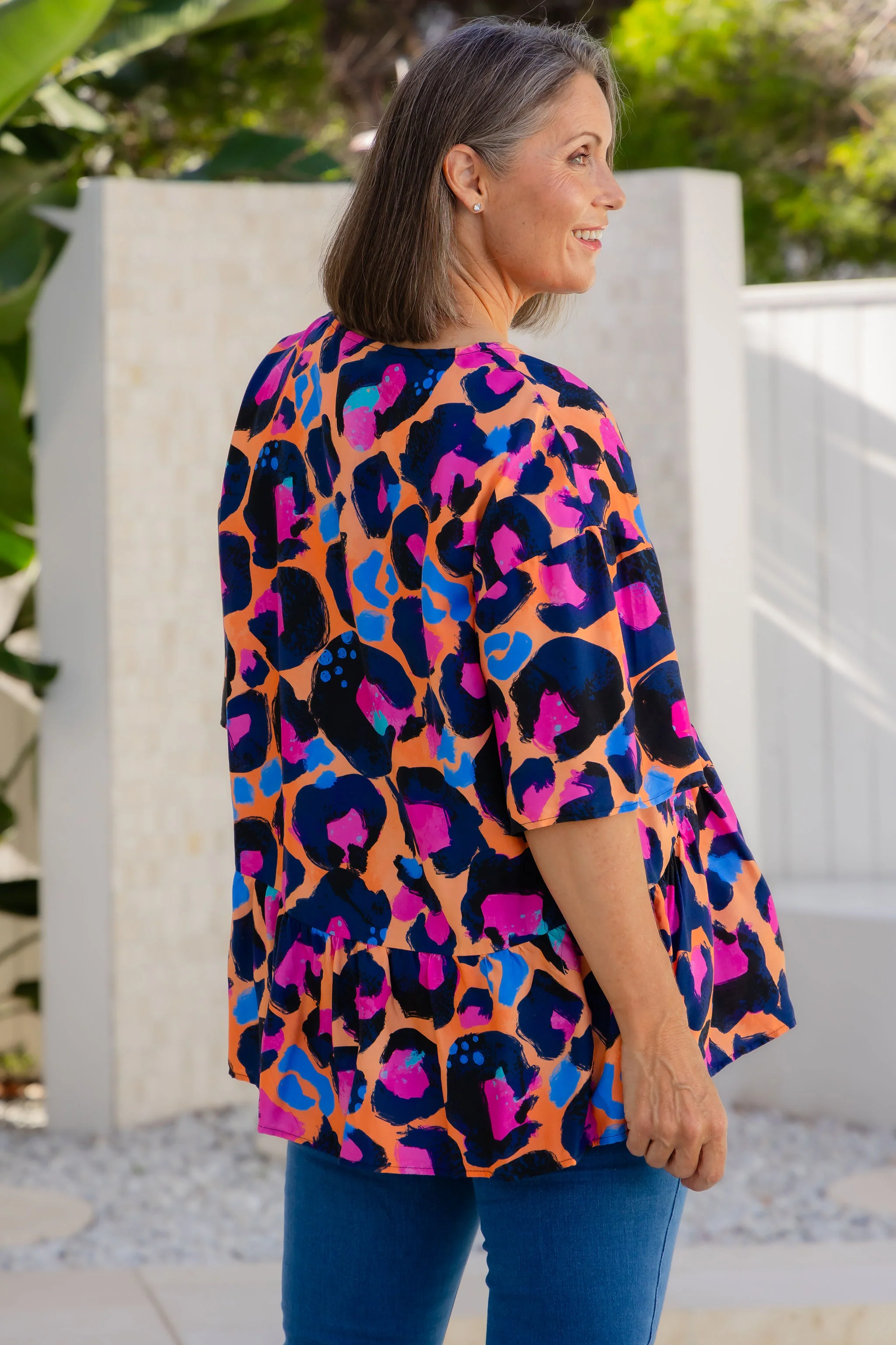 Peak Top in Sherbie - Peach Leopard by Kasey Rainbow