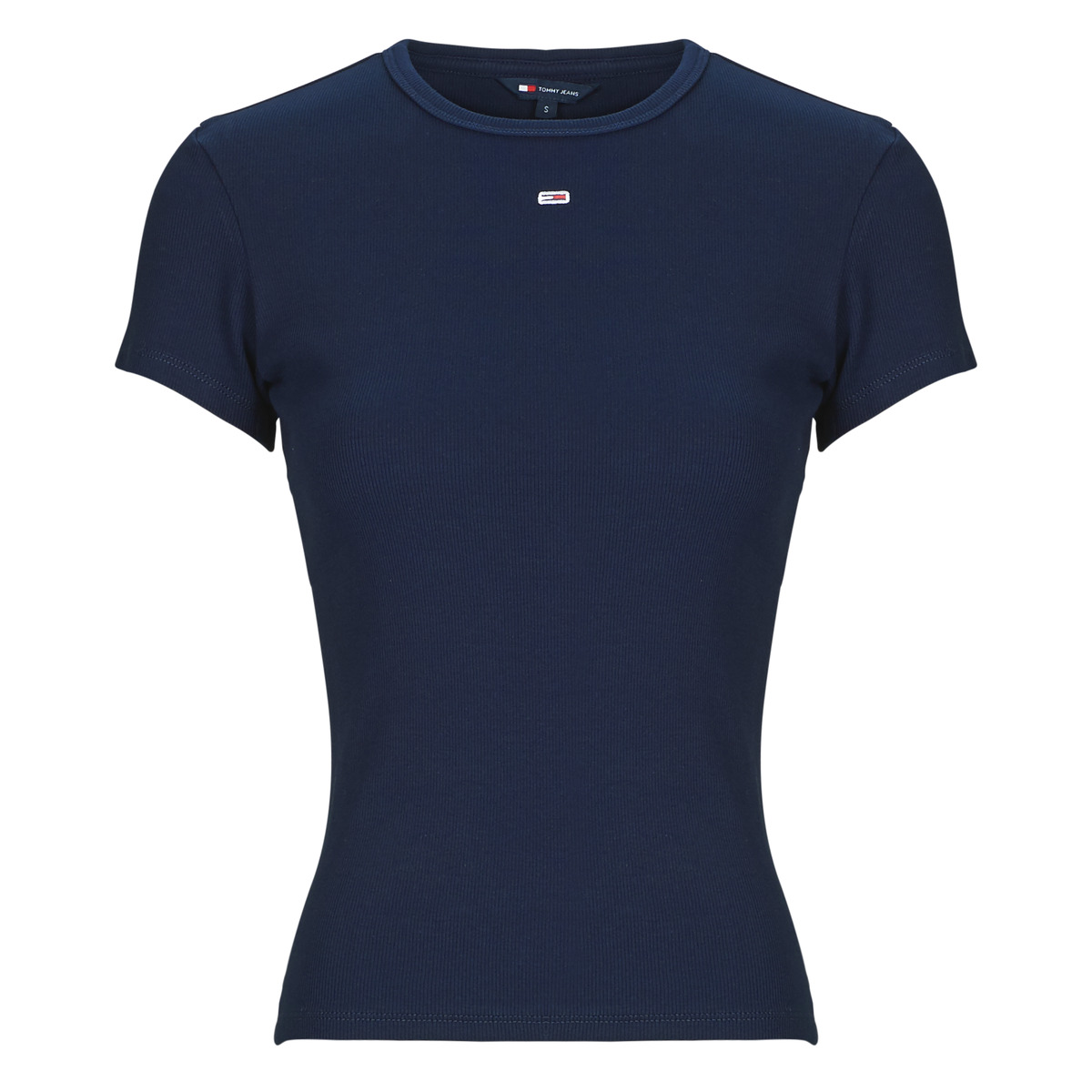 Tommy Jeans - TJW SLIM ESSENTIAL RIB SS - Marine