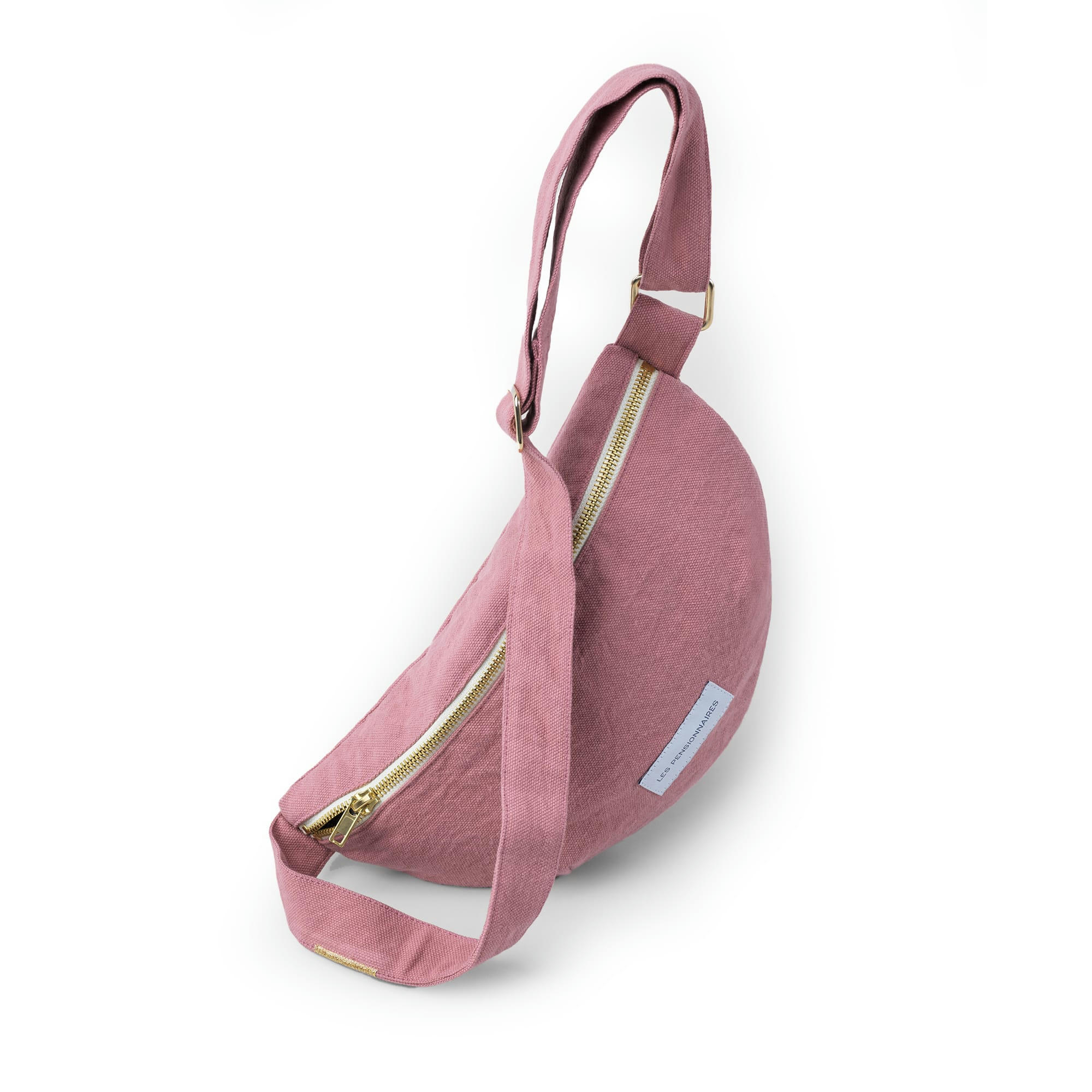 - Sac banane en toile de coton bio bois de rose uni