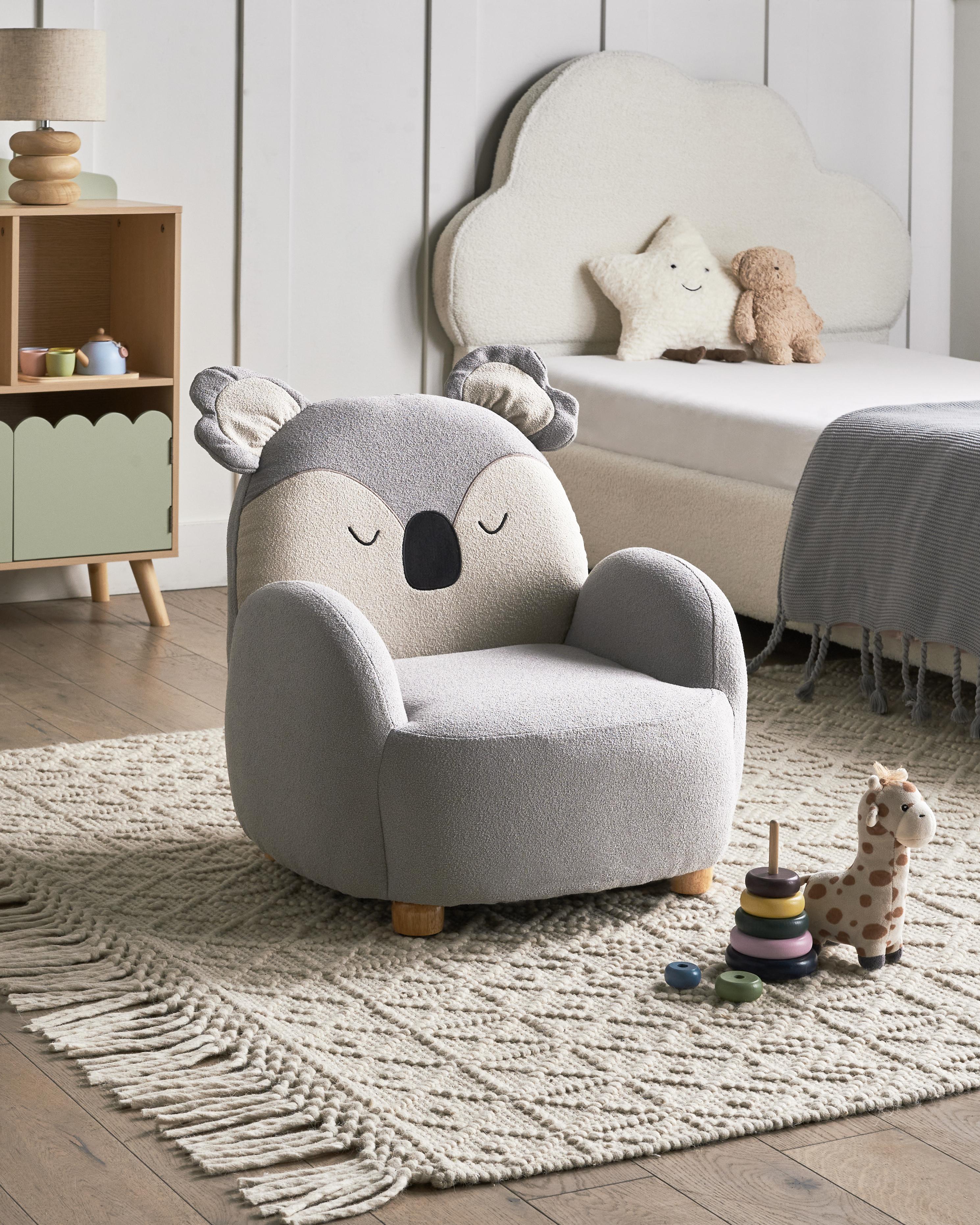 Kids Armchair Koala HERVIK Fabric Grey