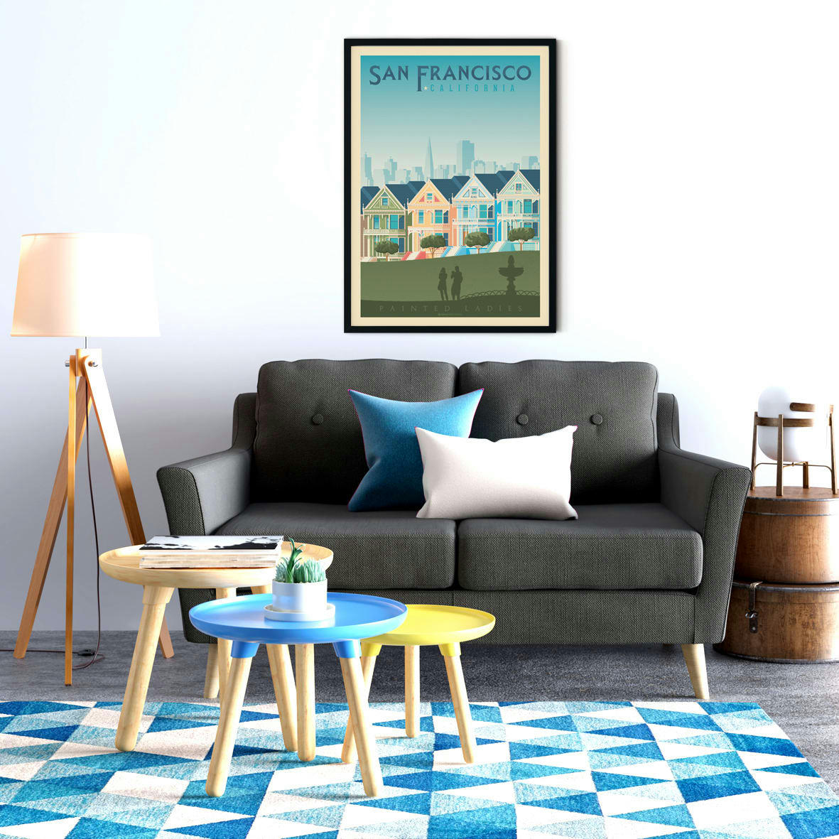 - Affiche San Francisco Painted Ladies  50x70 cm