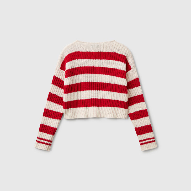 Two-tone striped sweater