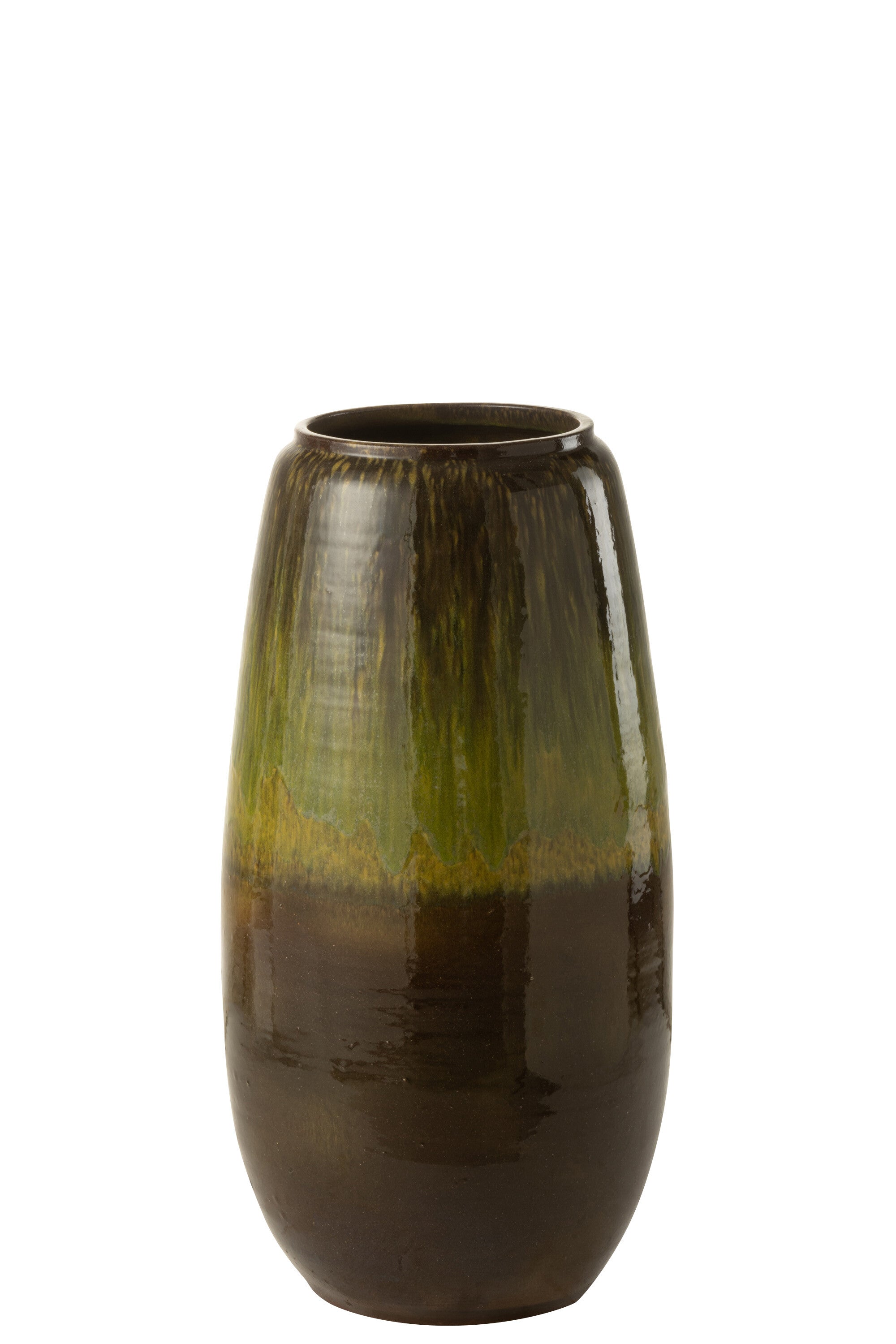 J-Line vaas Olijf - keramiek - groen - small - 64 cm hoog