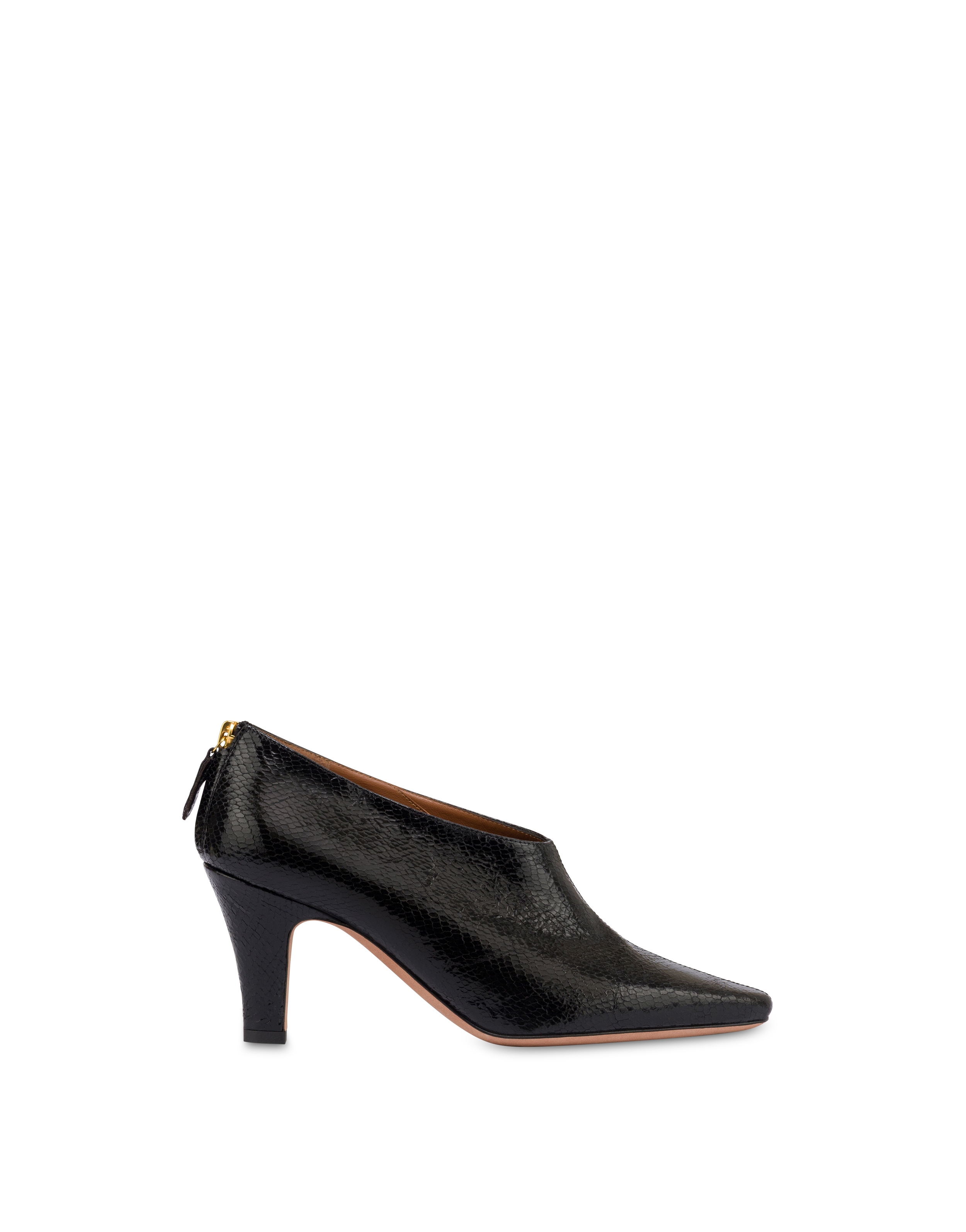 Stivaletto Muse In Capra Con Stampa Vipera Nero