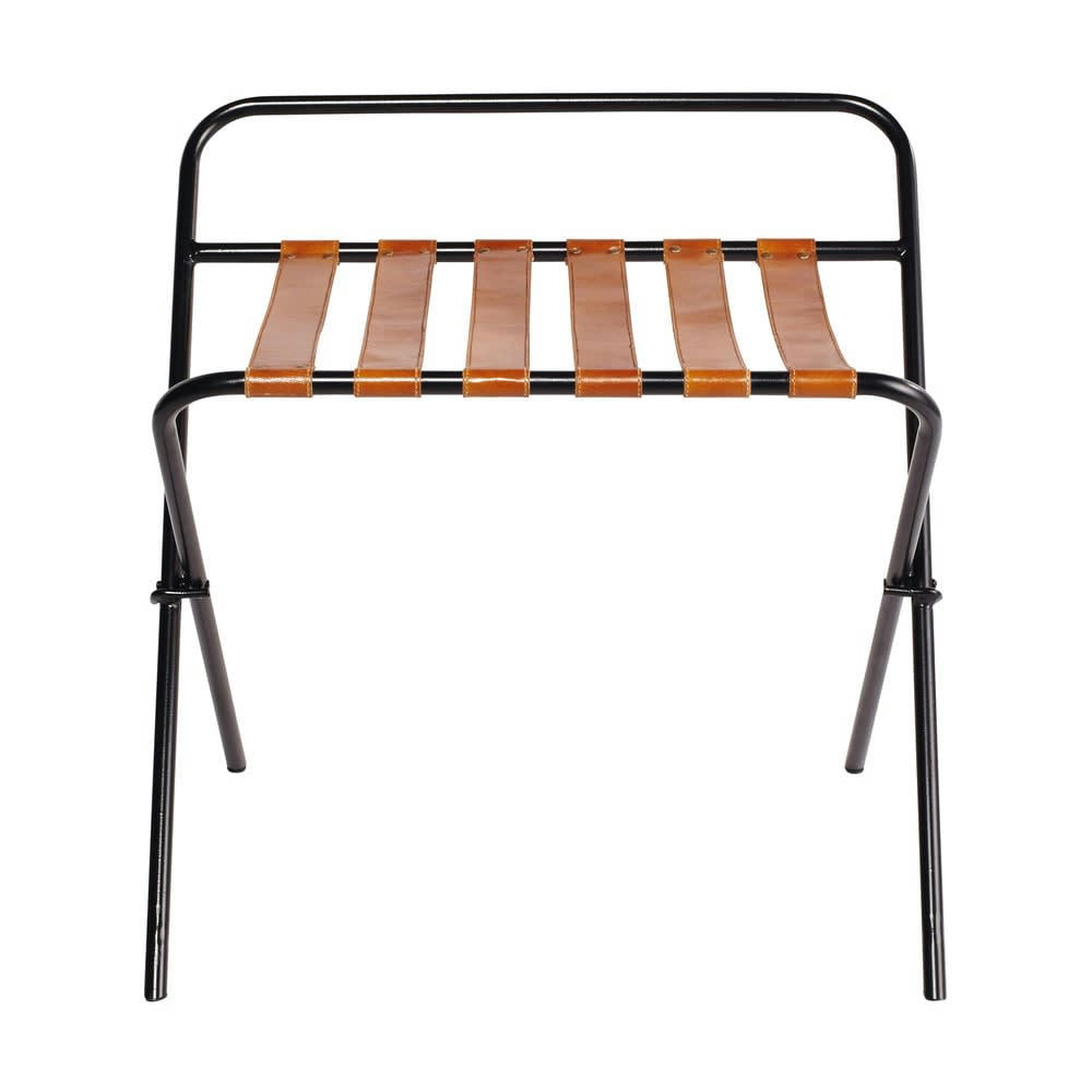 Joe Business - Porte-bagages pliable en cuir de chèvre marron et métal noir