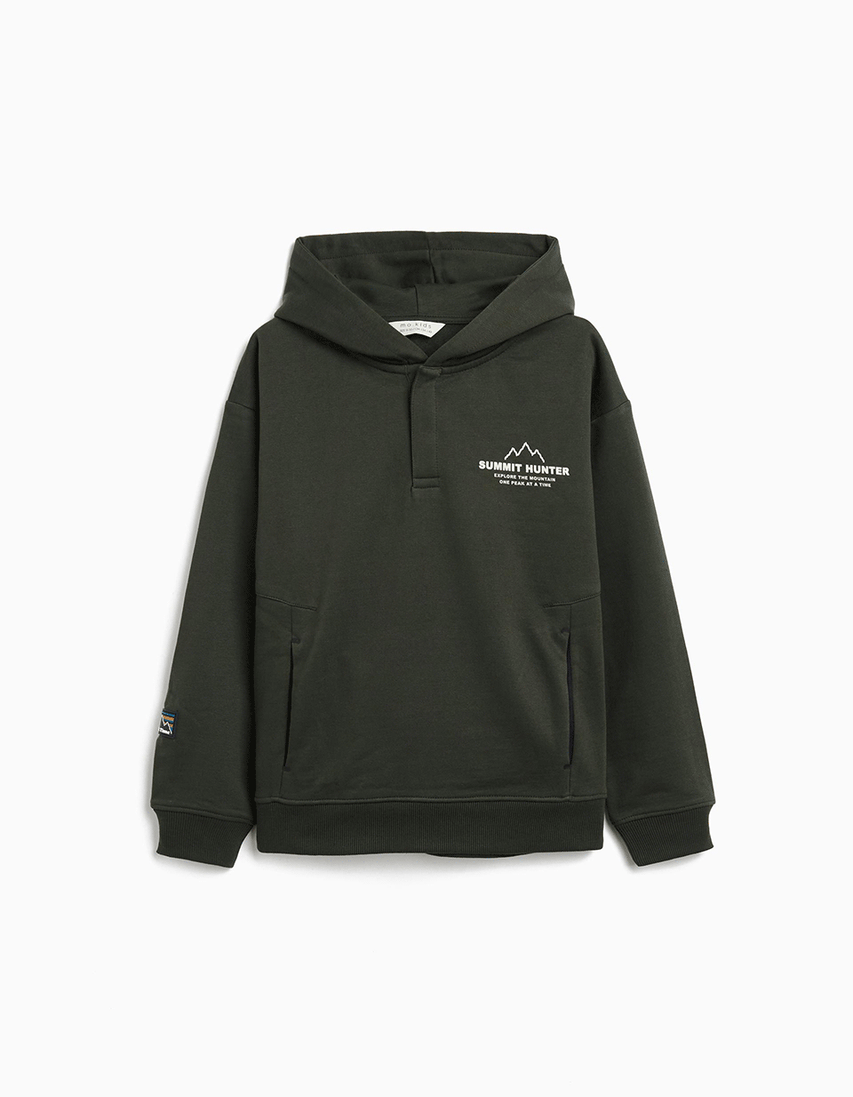 Sweatshirt com Capuz, Menino, Verde Escuro