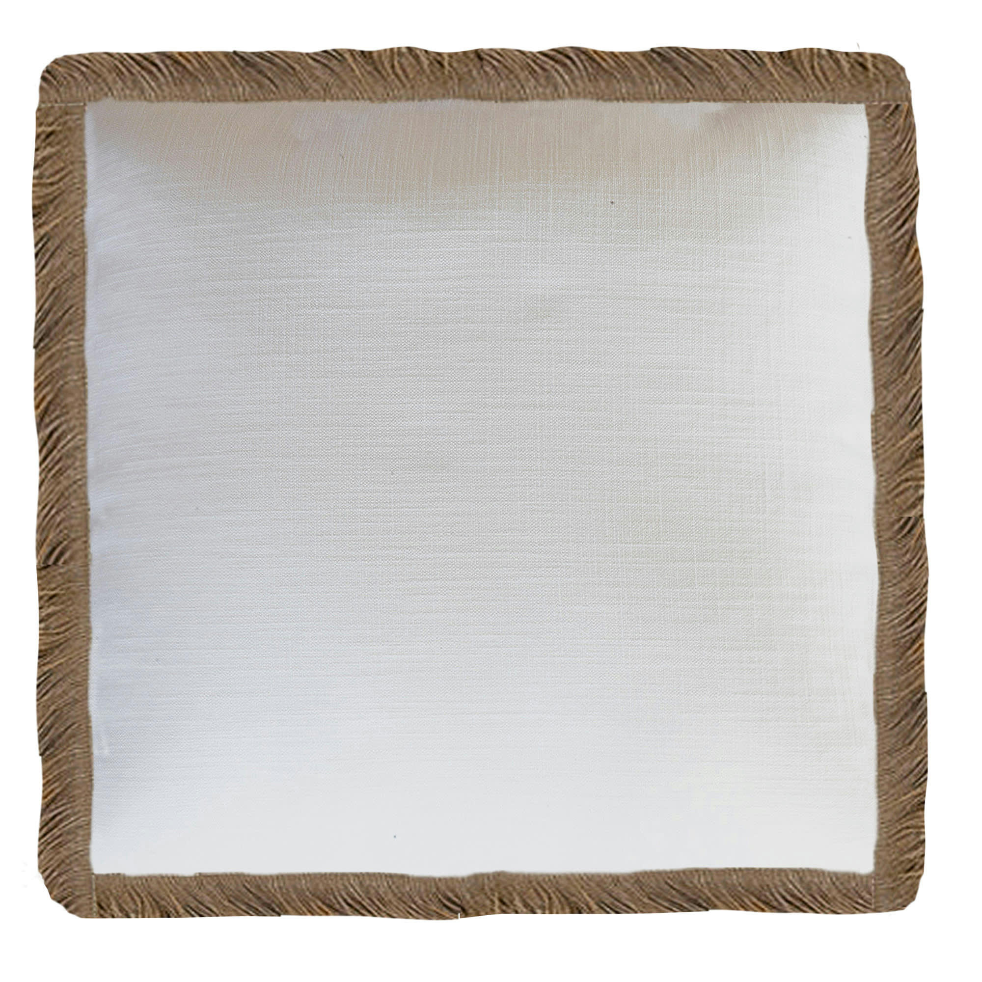 - Coussin en coton lavé + franges jute