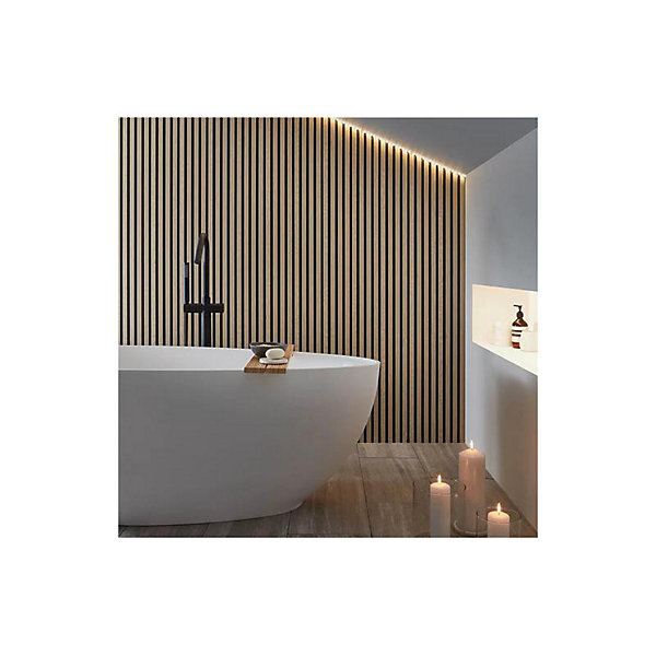 Panneaux Acoustiques Décoratifs en MDF Lot de 4, Chêne Blanc, 120x60cm