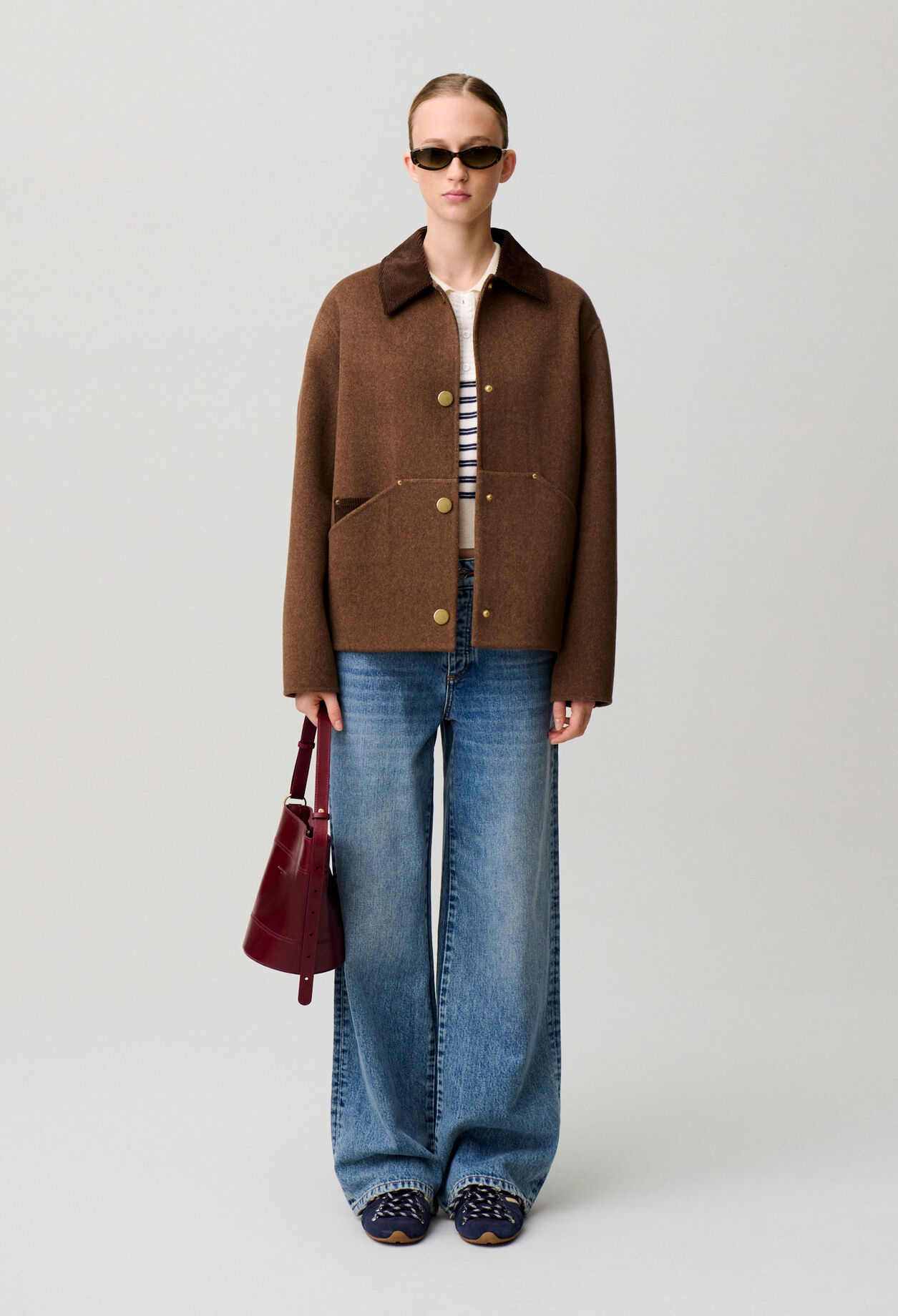 Manteau court laine