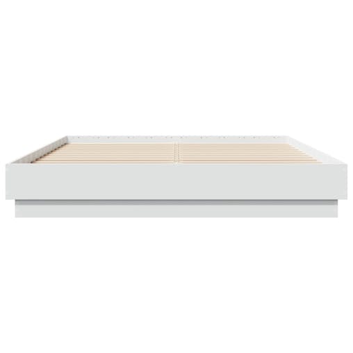 NNEVL Bed Frame White 150x200 cm Engineered Wood