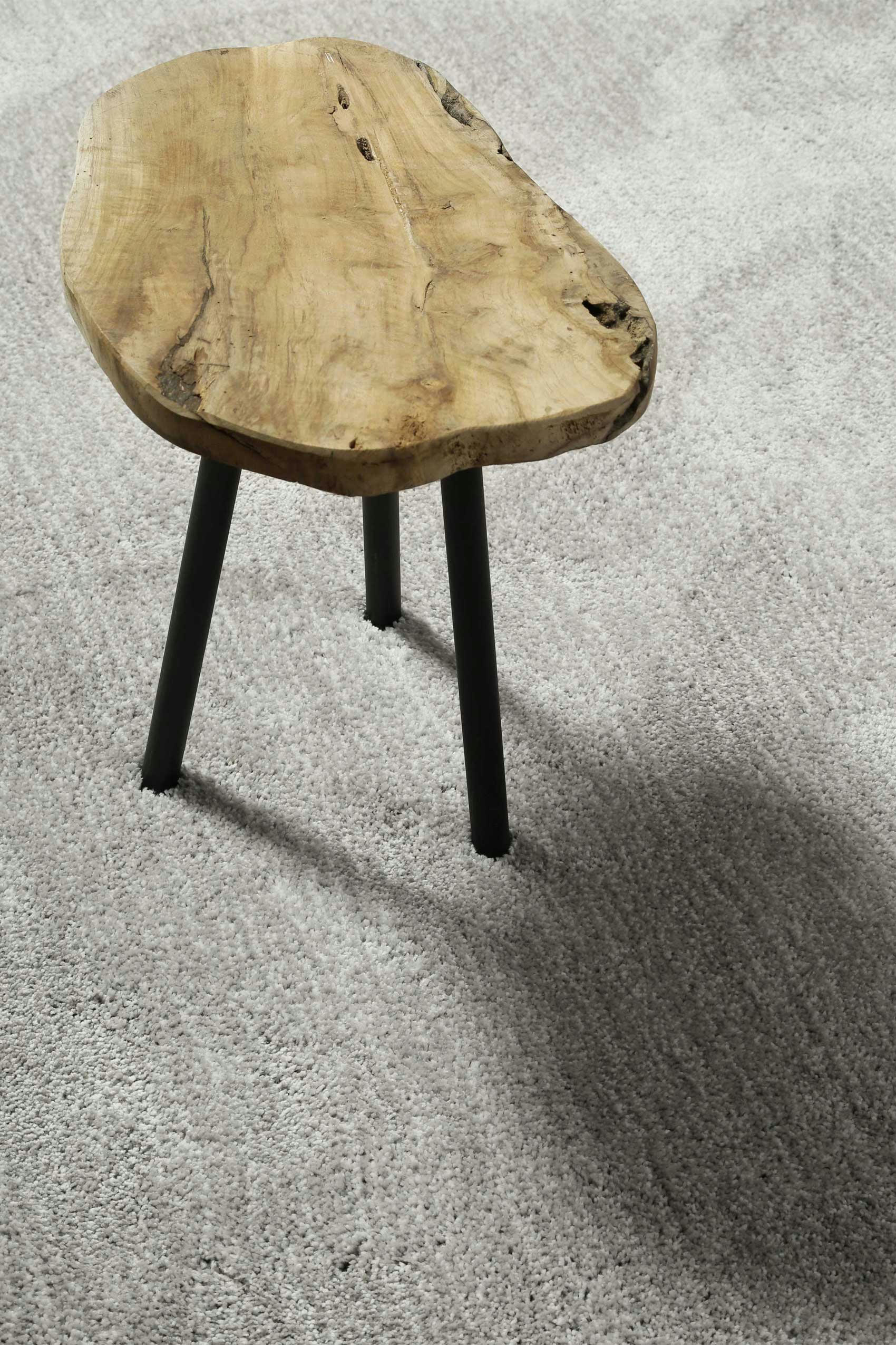 PISA - Tapis en microfibre dense gris clair chiné 130x190 cm