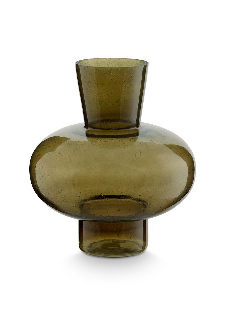 vtwonen Glazen Vaas - Groen - Glas - 23x27 cm