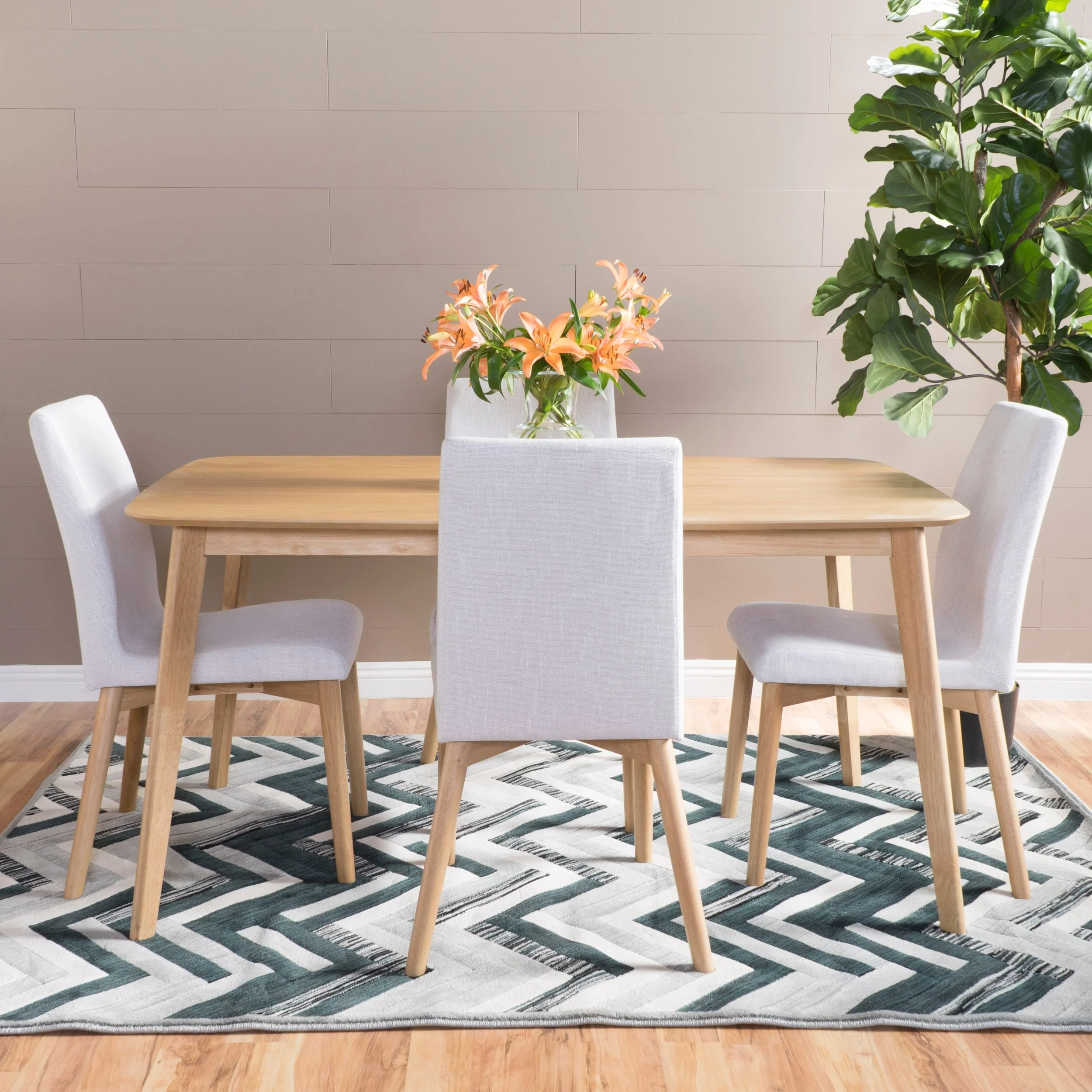 Bickford Mid-Century Modern 5 Piece Dining Set by Christopher Knight Home