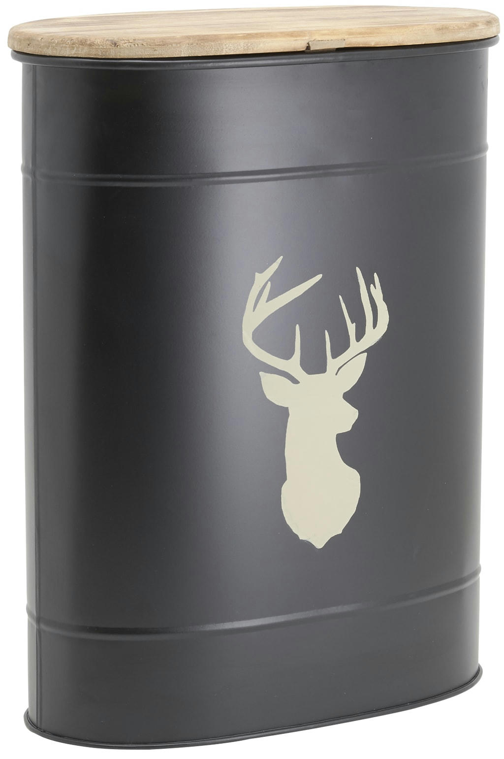 - Tabouret et seau à pellets en métal métal noir cerf