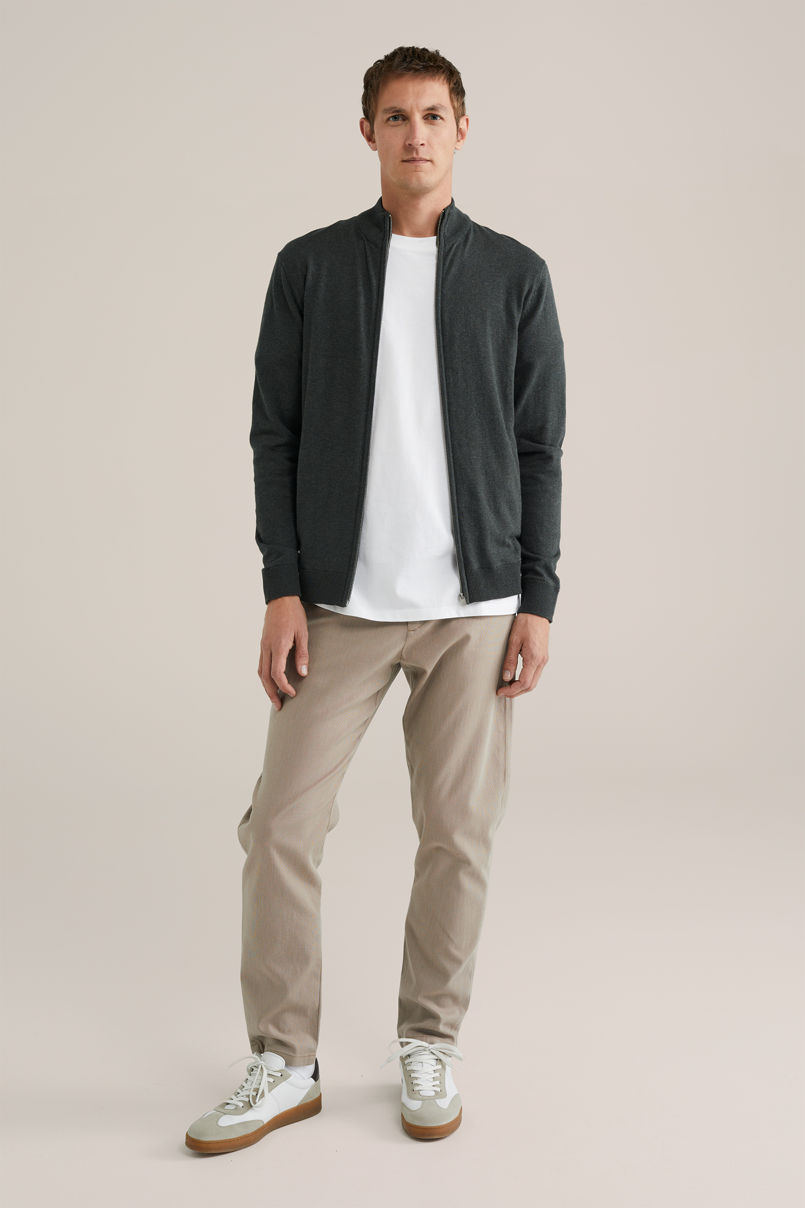 Heren Slim fit fijngebreid vest