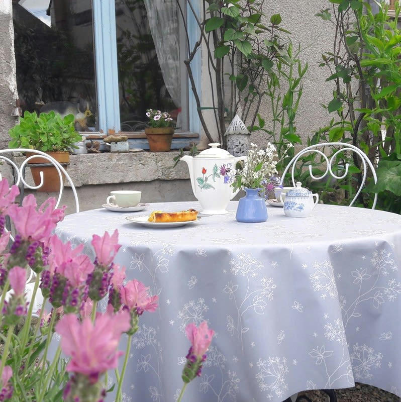 ASTRANCE - Nappe enduite ronde 160 x 160 cm grise